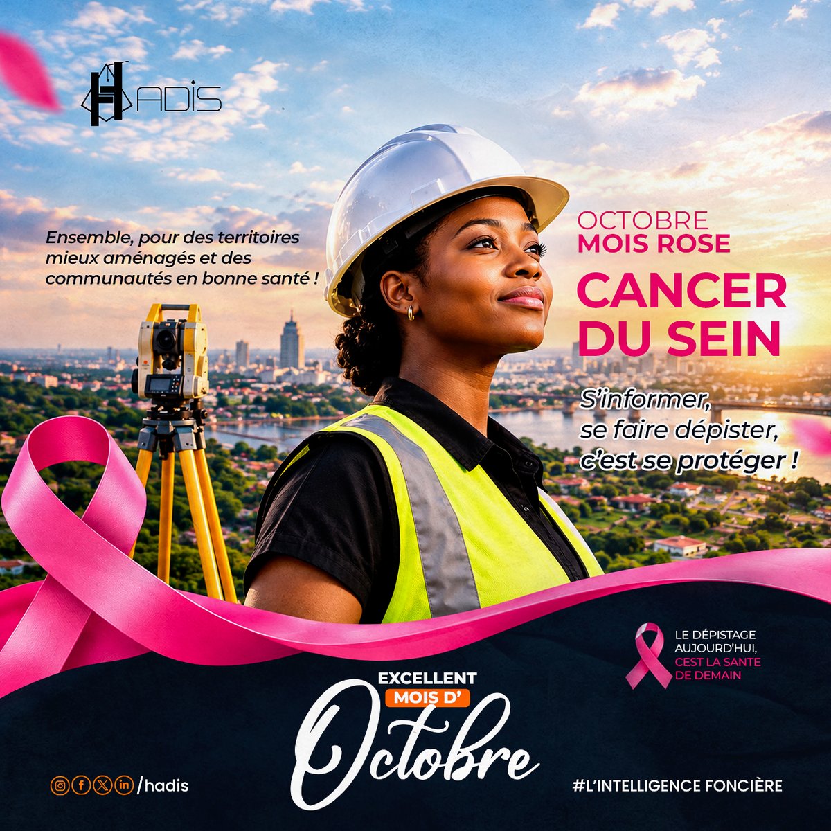 hadiscorporate's tweet photo. HADIS vous souhaite un excellent mois d'octobre ! En ce mois d'Octobre Rose, nous nous tenons aux côtés de toutes les femmes dans la lutte contre le cancer du sein.

https://t.co/ZpWkY8ZK3D

#Hadis #Intelligencefoncière #Géomètre #Topographie #Géomatique #Foncier #Cadastre #SIG https://t.co/Kox5v2oMUA