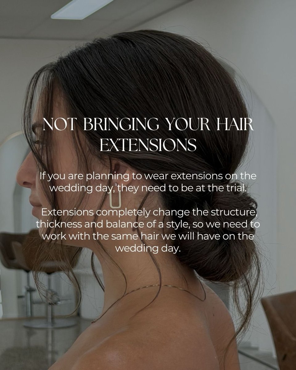 TranCouLa's tweet photo. Part 2: The fastest way to sabotage your bridal hair trial

Your trial sets the foundation for how your hair will look and hold on your wedding day. Bring your extensions, wash new ones beforehand, and share some style inspiration. Preparation https://t.co/HKcrah2Szx