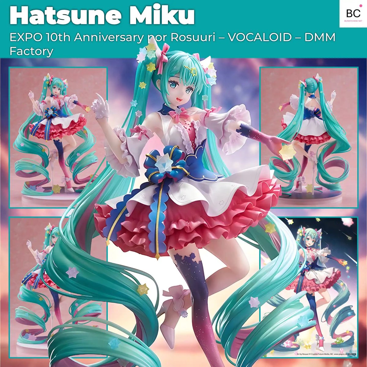 BunnyChasse's tweet photo. #DMMFactory (@DMM_factory) trae a #HatsuneMiku en la versión del concurso EXPO 10th Anniversary de #Rosuuri (@rosuuri) ✨. Vestido mágico, estrellas y una pose que grita

https://t.co/KoDCwj5PKJ https://t.co/0EQj0nM3VM