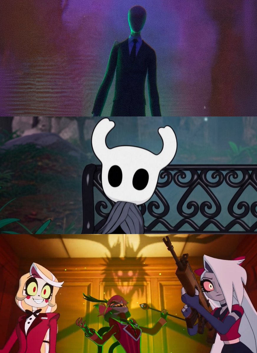 CartoonsOTMoon's tweet photo. Hollow Knight, Hazbin Hotel, Five Nights at Freddy's y Slenderman ahora están juntos en FORTNITE. https://t.co/EuBLxNKsZ2