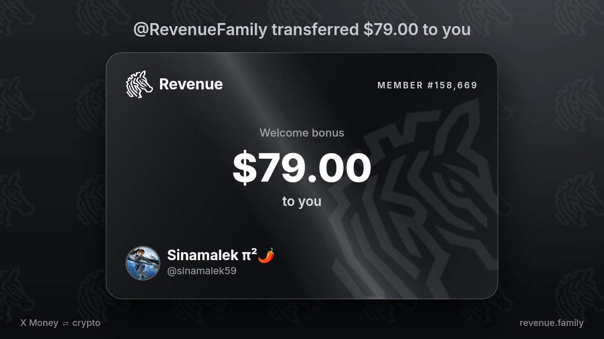 sinamalek59's tweet photo. @RevenueFamily Received, $79.00 from @RevenueFamily  lets hop https://t.co/XGahokewqI