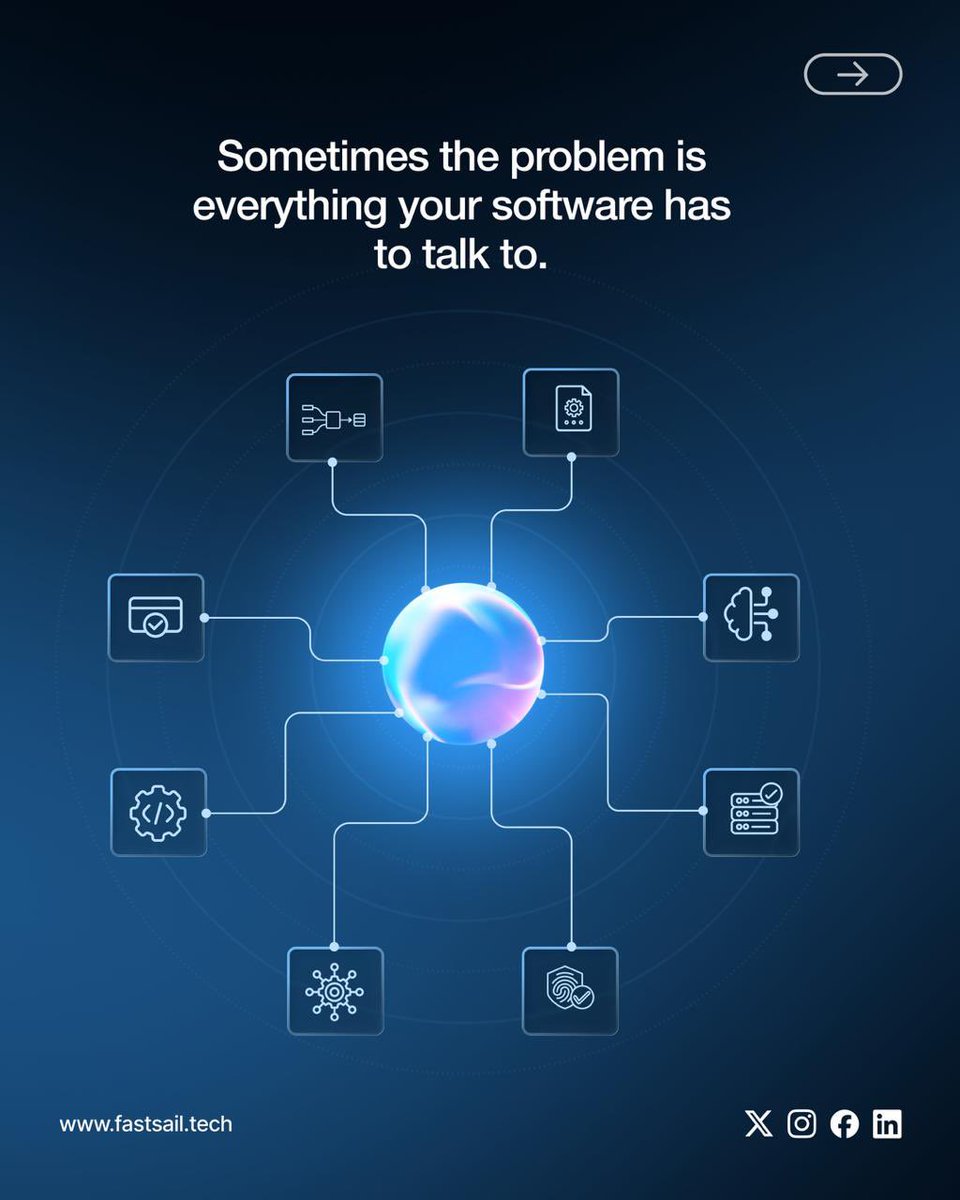 FastsailTech's tweet photo. Sometimes you don’t need another tool.
You need the tools you already have to talk to each other.

Better integration. Cleaner data flow. 

Systems that actually work together.
Before adding another tool, ask: what if the real problem is how everything connects? https://t.co/1uxDFrKcKF