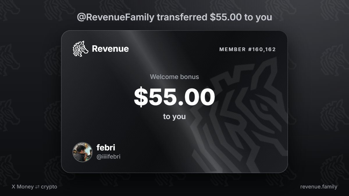 iiiifebri's tweet photo. @RevenueFamily I saw $55.00 from @RevenueFamily https://t.co/pEDyGotkYU