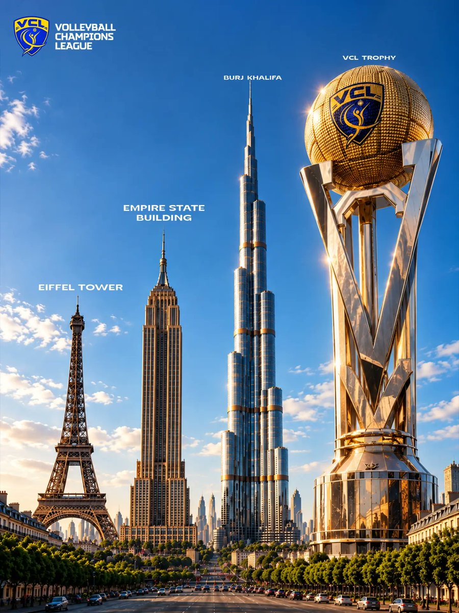 VolleyballLeag's tweet photo. trophy that carries a dream. 🏆💫
Standing tall among the world’s icons, the VCL Trophy symbolizes the heights every champion wants to reach.
The battle for greatness starts soon. Who will lift it? 🏐🔥
#VCL #VolleyballChampionsLeague #ChampionsRise #Volleyball https://t.co/DmZO2qCjeX