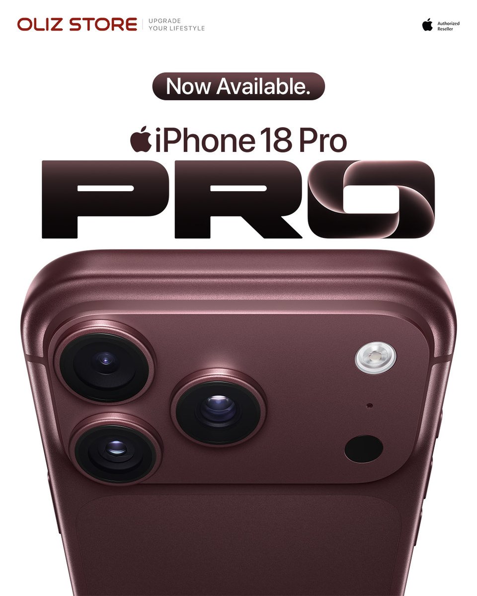 olizstore's tweet photo. The wait is officially over! The Pro has arrived. And it knows how to make an entrance.
 iPhone 18 Pro is now available at Oliz Store📍

Ready to meet your next Pro?
#iPhone18Pro #Apple #OlizStore #iPhone18 #GrandLaunch https://t.co/MmCsAnbn2a