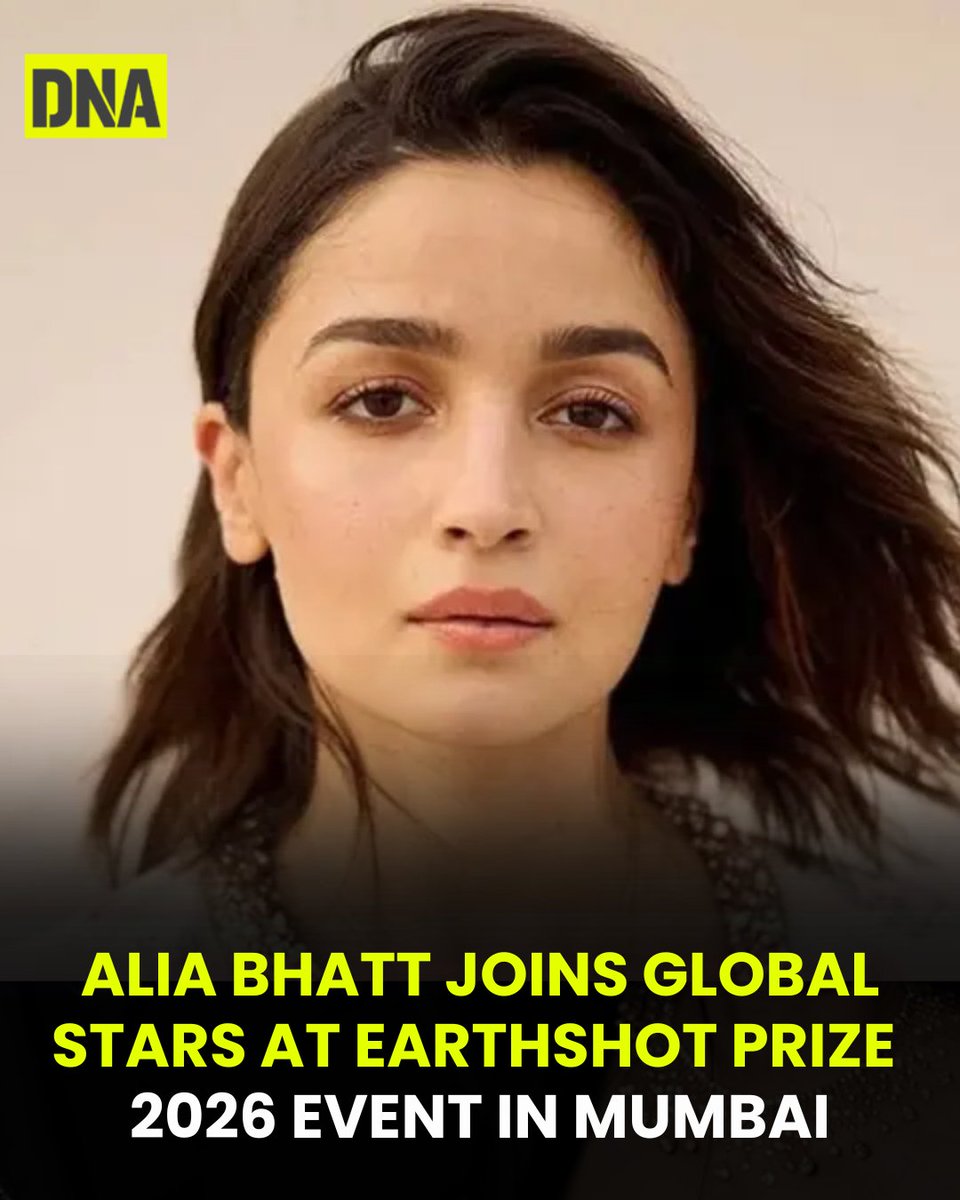 dna's tweet photo. Alia Bhatt will be among the leading names from the worlds of film, music, sport and entertainment coming together in Mumbai for The Earthshot Prize 2026 Awards Night.

The actor, producer and entrepreneur Alia Bhatt will present one of the five Earthshot Prize awards at the ceremony, which will bring together 5,000 guests to celebrate people and organisations working on solutions to some of the world’s most pressing environmental challenges.

#AliaBhatt #EarthshotPrize2026 #Mumbai #DNAUpdates