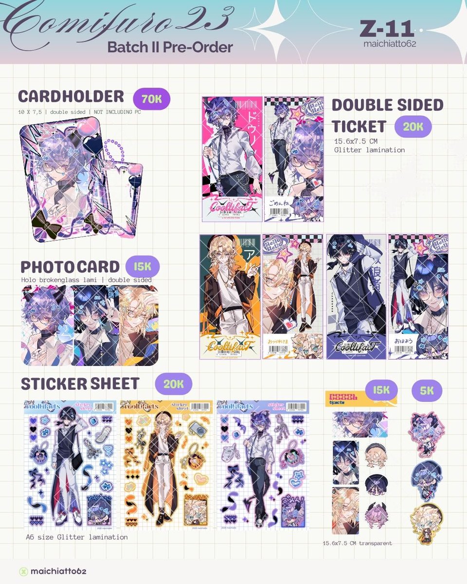 Maichiatto62's tweet photo. ✦ ݁˖ [ 🔁❤︎ ] #cf23 PO BATCH 2  is open! .✦ ݁˖ 

⟢ PICK UP BOTH DAYS &amp; MAIL ORDER
⟢ 1 OCT-7 OCT 2026
⟢ close earlier if full slot
⟢ GO dm first!
⟢ GA OPEN! more info below ↓

⟢ FFVII ⟢ P3 P4 P5 ⟢ GI ⟢ HSR ⟢ TSHD ⟢ 

🔗 https://t.co/NLrFsaWDfT

#cf23catalogue https://t.co/ADJol6JxlA