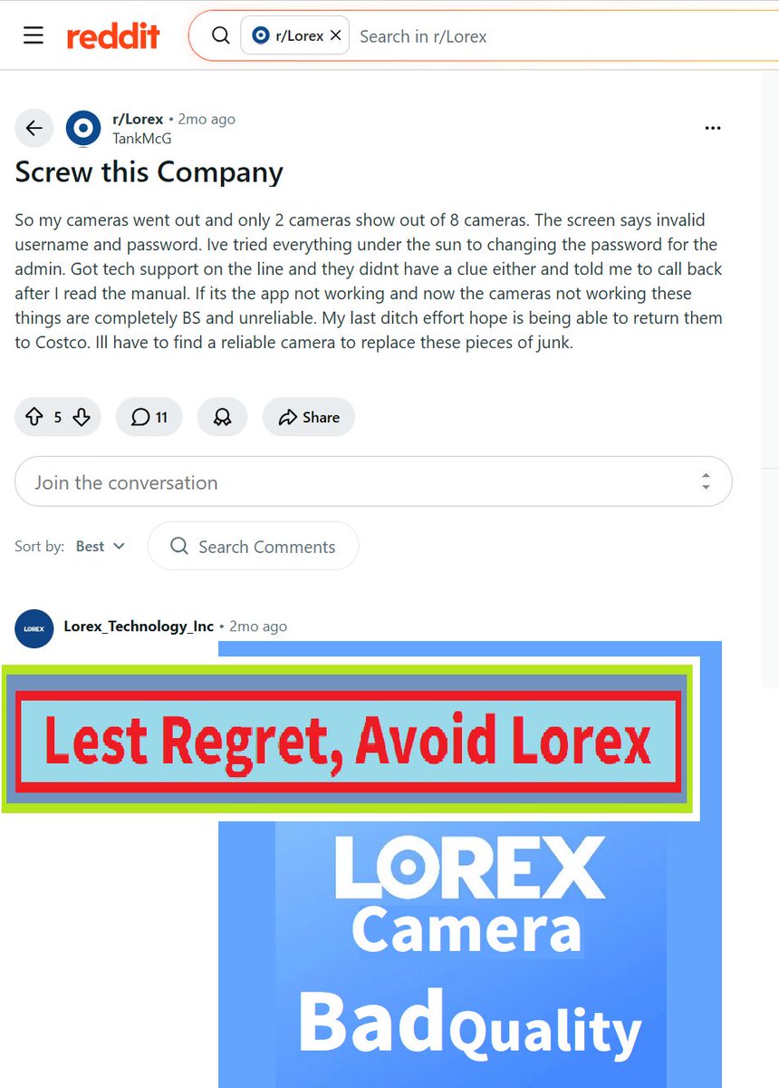 Goolorex's tweet photo. Avoid Lorex due to Bad product [GooglePlay]👎{Gab K June 13, 2026 the app completely crashes the second i tap on a event replay video. defeats the purpose of the camera playback app}🤦‍(In Short=>Sucks quality of Lorex-China)226. 3.655 https://t.co/LlyB3cuR6f