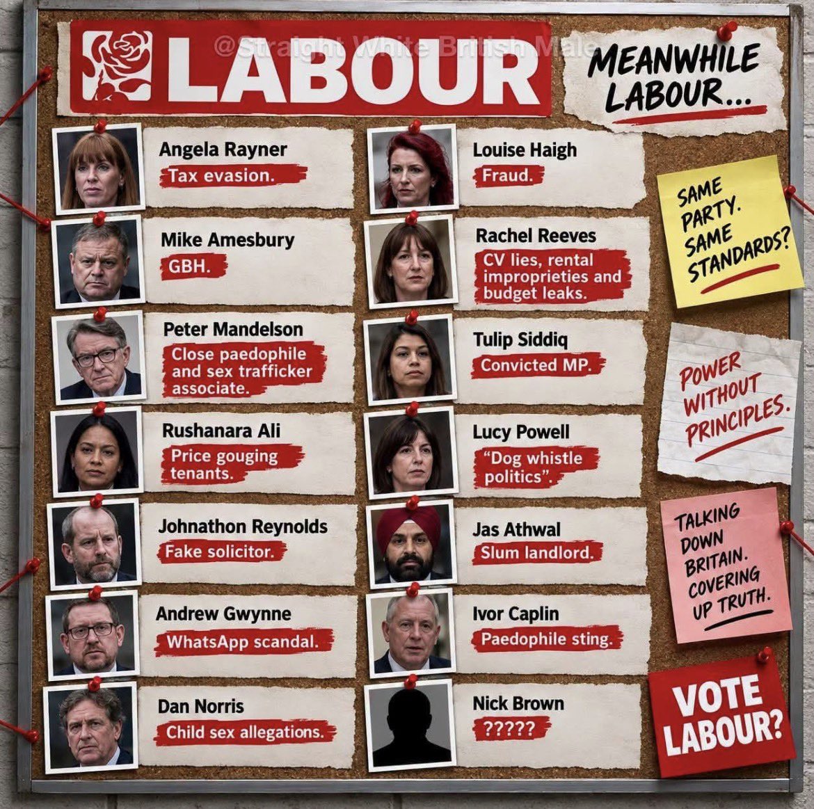 marion1_alice's tweet photo. Do you TRUST Labour?
Andy Burnham @andyburnham @UKLabour 
PLEASE give the British people an UPDATE on Peter Mandelson. Can Brits TRUST Louise Haigh not to repeat Fraud (Deputy PM)
Please comment 👇👇👇 https://t.co/aTuROJABQM