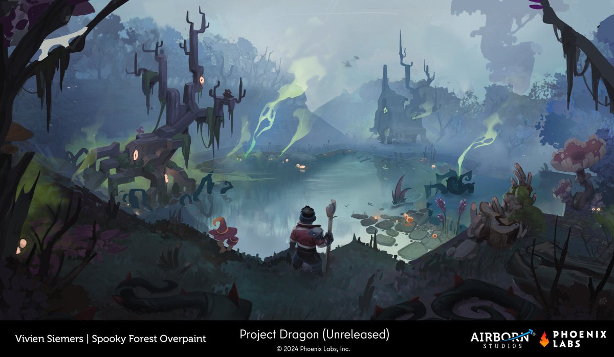 EverhavenWorld's tweet photo. Concept art of the Spooky Forest biome of #Everhaven. #ProjectDragon #BringBackProjectDragon #conceptart #gameart #2dart #cozygames #cancelledgames

2D art by @scarVii: https://t.co/JuVzIUGwBE https://t.co/DYxdSWAyAR
