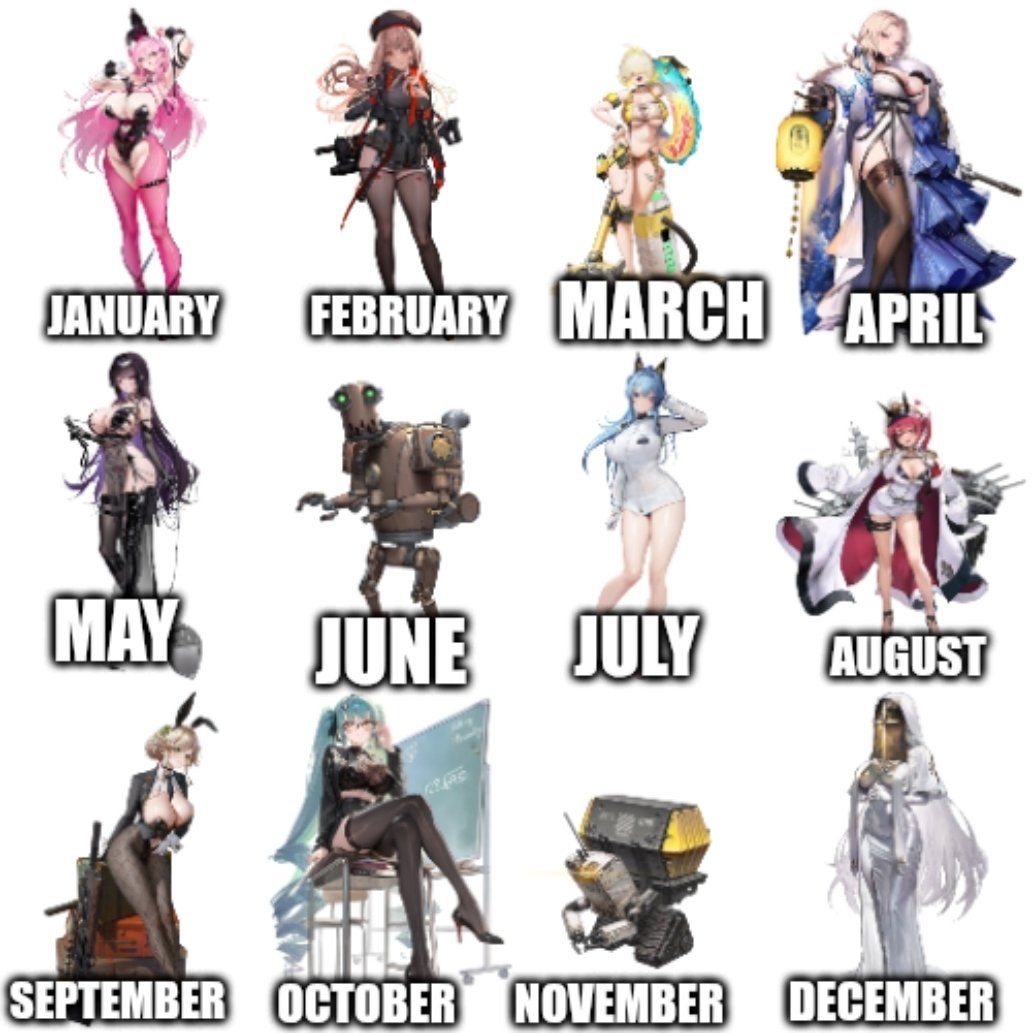 anipiezyt's tweet photo. Morning Shrimpverse! Your birth month is the Nikke Character who will put you in a thigh lock! Have a great day! https://t.co/mD4ceu6tKc