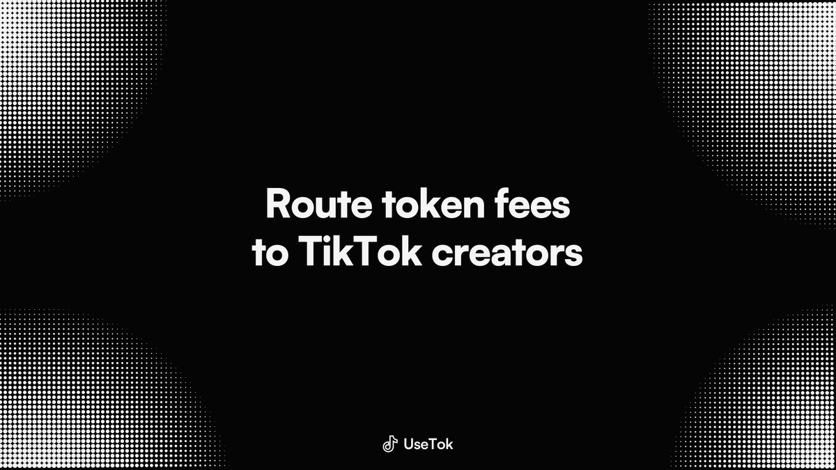 UseTokPaid's tweet photo. We've just made it free to launch a token https://t.co/A62ZxIWG1O.

Route token fees to TikTok creators.

Paste a profile, a video, or a live. Launch a coin. https://t.co/cQwEKuNdPi