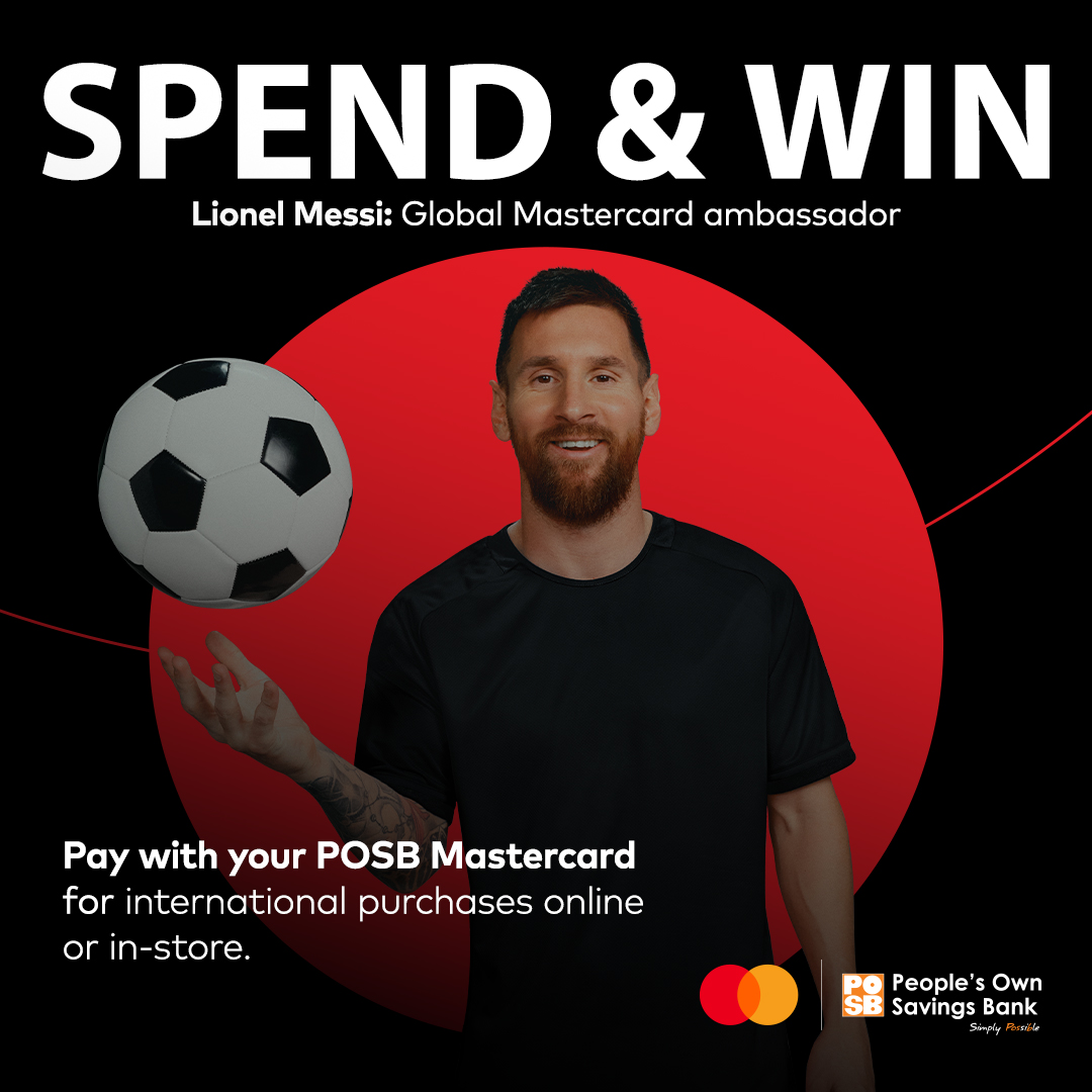 POSBZimbabwe's tweet photo. Zimbabwe, it’s time to SPEND &amp; WIN!

Turn your everyday shopping into a once-in-a-lifetime opportunity.

📌Use your POSB Mastercard for purchases online or in-store and you could WIN a Lionel Messi autographed fan box!

#messi #Mastercard #Winbig #conveniencemadesimplypossible https://t.co/LHyIbLDcSy