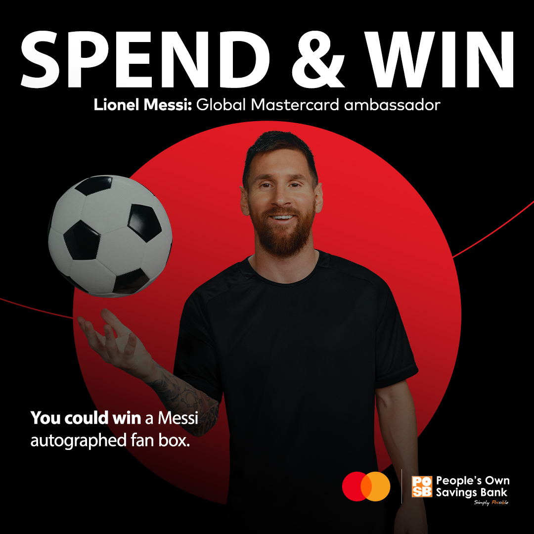 POSBZimbabwe's tweet photo. Zimbabwe, it’s time to SPEND &amp; WIN!

Turn your everyday shopping into a once-in-a-lifetime opportunity.

📌Use your POSB Mastercard for purchases online or in-store and you could WIN a Lionel Messi autographed fan box!

#messi #Mastercard #Winbig #conveniencemadesimplypossible https://t.co/LHyIbLDcSy