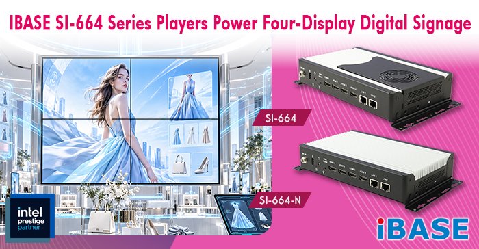 iBaseTech's tweet photo. IBASE introduces the SI-664 Series, a new generation of intelligent signage players powered by Intel® Core™ Ultra 7/5 processors (Series 1).
https://t.co/95e4vA9cdP
#DigitalSignagePlayer #4KSignagePlayer #SignageMediaPlayer #Intel #DigitalSignageSolutions https://t.co/MRaGL82v7A