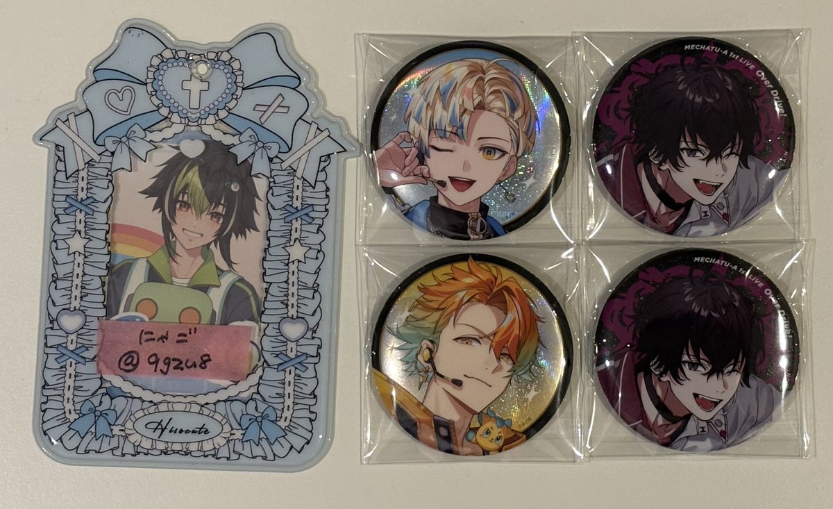 9gzu8's tweet photo. 【交換】にじさんじ MECHATU-A 1st LIVE Over Drive! グッズ 缶バッジ 缶バ

【譲】画像1

【求】画像2

郵送交換または都内手渡し可能。
同絵柄同士優先、数字分集まるまで買取もしております。
検索からでもお気軽にお声掛けください。 https://t.co/e1S64LHvQP
