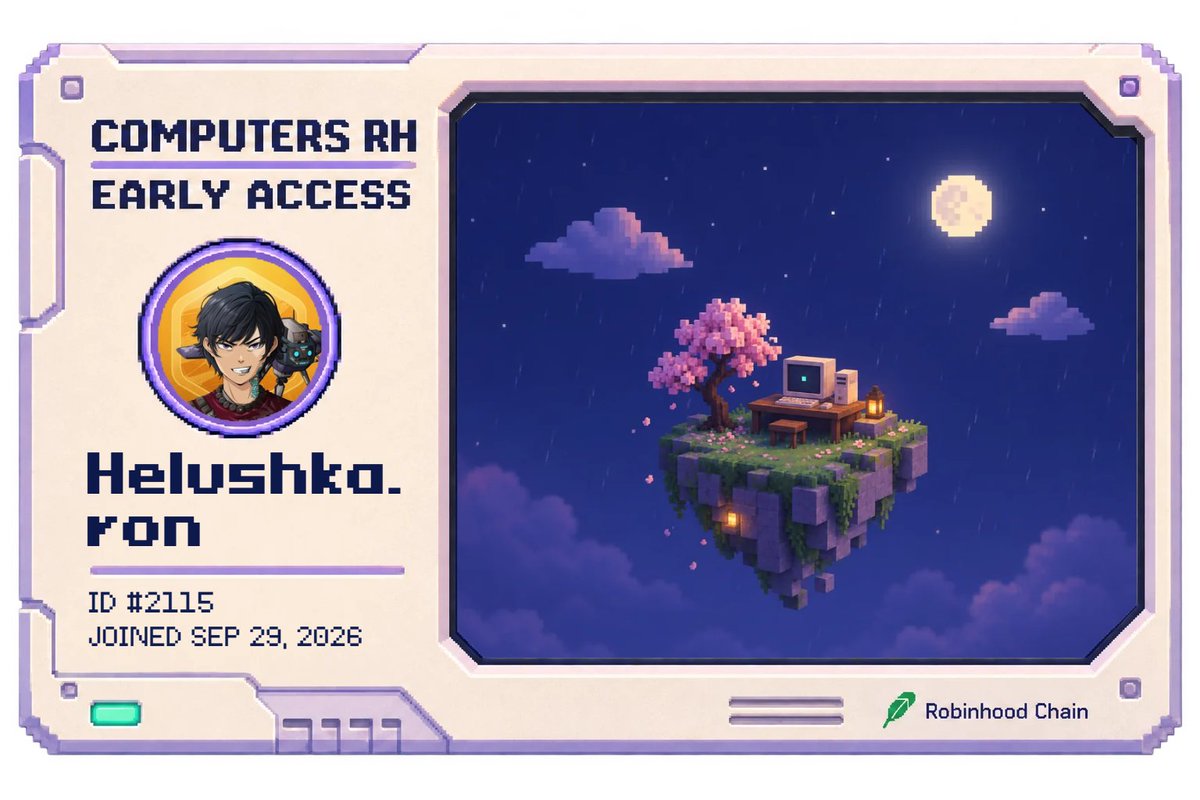 helushk4's tweet photo. Found @ComputersRh when they were still under 100 followers.👀
A PC-building Web3 game on Robinhood Chain?
I'm early. Let's see what they cook.
If you want to check it out, here's my referral: https://t.co/iTAoF1qY5F
#ComputersRH #RobinhoodChain https://t.co/GMeYeMVdzf