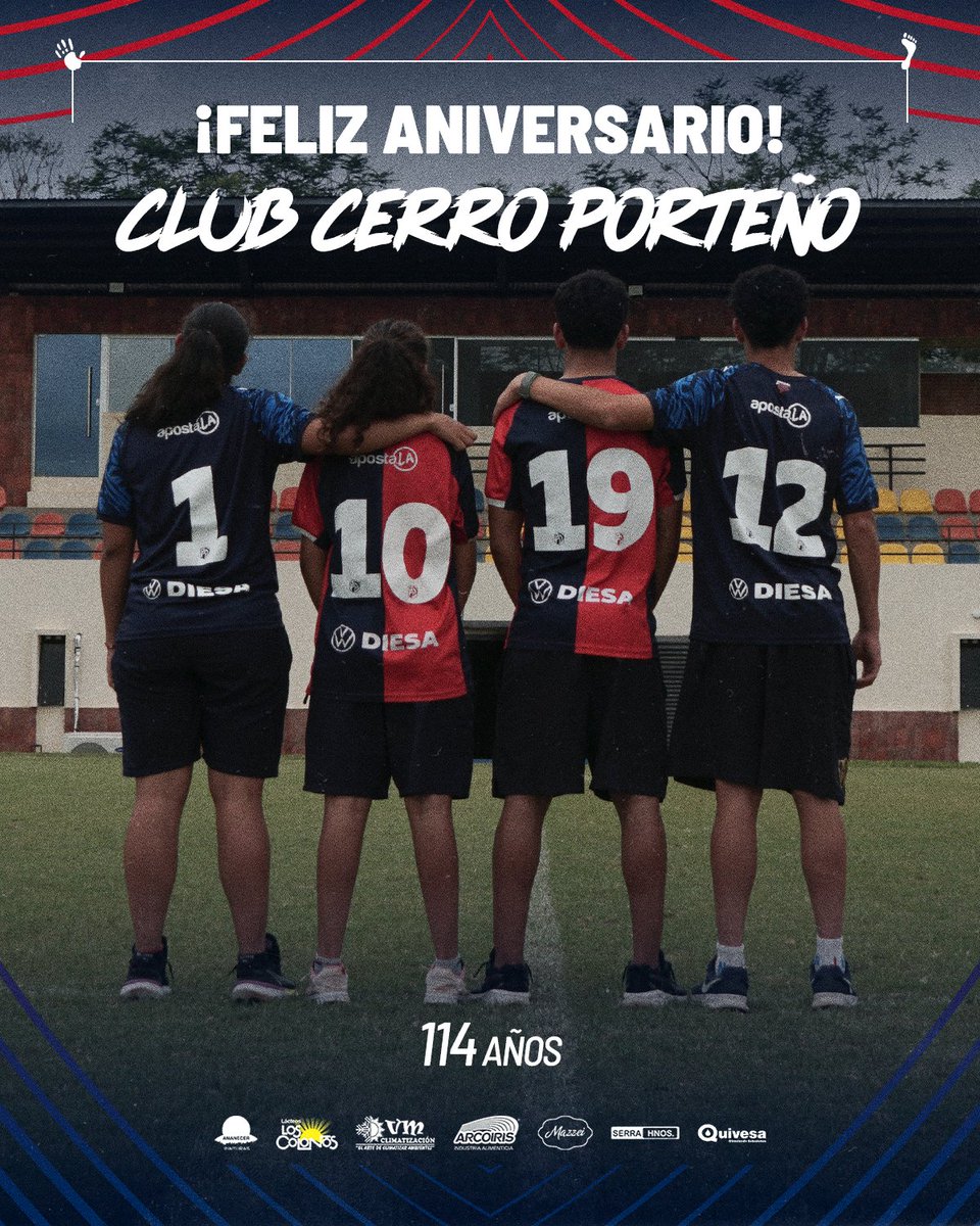 FCCPoficial's tweet photo. 𝐄𝐥 𝐂𝐥𝐮𝐛 𝐃𝐞𝐥 𝐏𝐮𝐞𝐛𝐥𝐨. 𝐋𝐚 𝐌𝐢𝐭𝐚𝐝 𝐌𝐚́𝐬 𝐔𝐧𝐨. 𝐋𝐚 𝐕𝐞𝐫𝐝𝐚𝐝 𝐈𝐧𝐝𝐢𝐬𝐜𝐮𝐭𝐢𝐛𝐥𝐞 𝐍𝐚𝐜𝐢𝐝𝐚 𝐃𝐞 𝐋𝐚 𝐏𝐚𝐬𝐢𝐨́𝐧 𝐌𝐚𝐬𝐢𝐯𝐚, 𝐅𝐢𝐞𝐥 𝐲 𝐅𝐞𝐫𝐯𝐨𝐫𝐨𝐬𝐚.

¡Felices 114 años Club Cerro Porteño! 😍🔵🔴

#CCP114Años💙❤️
#SemanaAzulgrana🌪️ https://t.co/NsHl7C9eCS