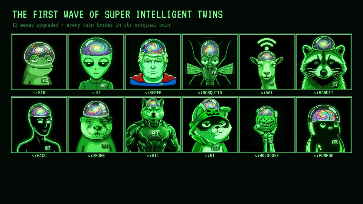 superintelmemes's tweet photo. The first wave of super intelligent twins

12 memes upgraded so far, and the second wave is loading right now

Paste your coin on the site and give it a bigger brain
https://t.co/RBdnzbb91t https://t.co/VTwM286b7b