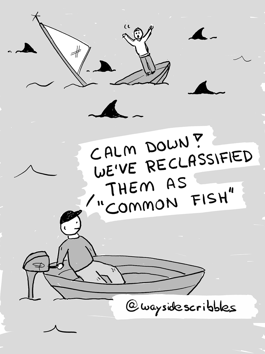 waysidescribble's tweet photo. – Calm down! We've reclassified them as “common fish”. https://t.co/KRKgsZ3MYc