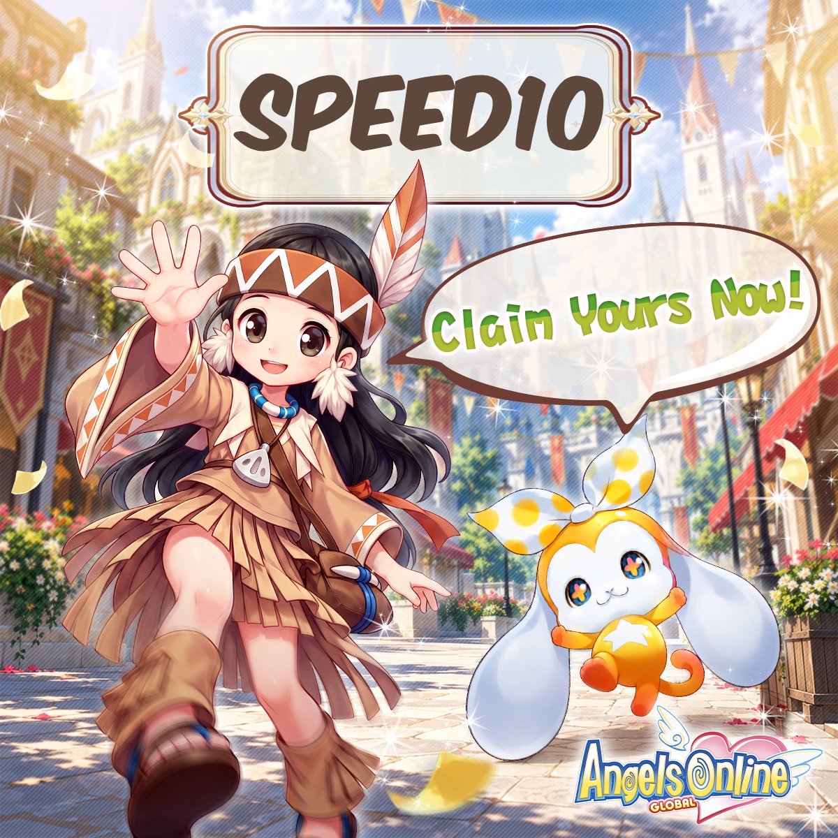 AOG_EN's tweet photo. How is your adventure going, Little Angels? 

Here's a little supply drop for you! ⚡ 
Enter the code 【SPEED10】 and give your journey a little boost! 💨

#AngelsOnlineGlobal #GiftCode https://t.co/KI0UwX5C7A