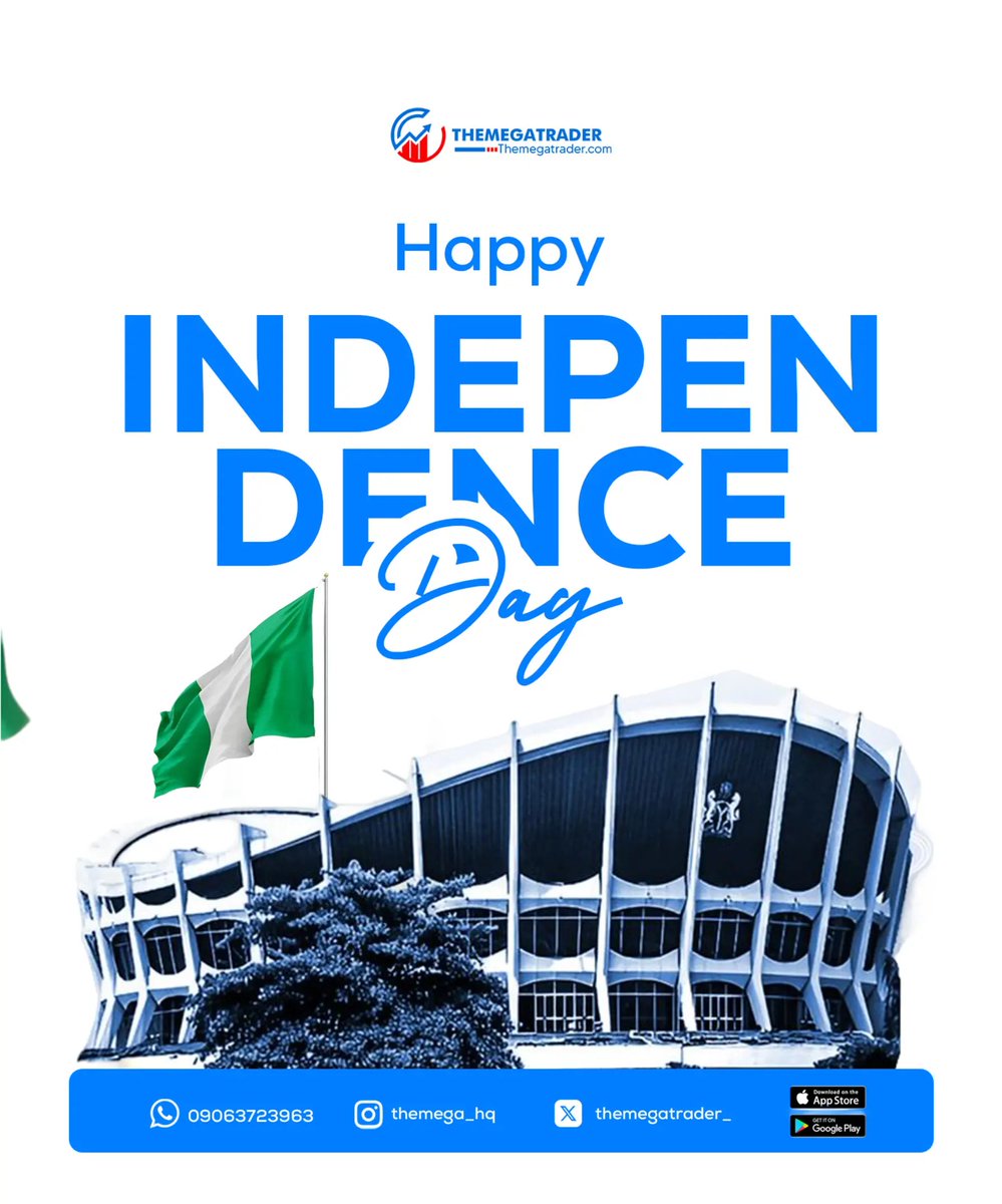 themega_hq's tweet photo. Celebrating resilience, strength, and financial freedom. 🇳🇬✨
​On this Independence Day, THEMEGATRADER honors the unstoppable spirit of every Nigerian striving for success, growth, and independence. We remain dedicated to empowering your journey with seamless, reliable financial tools.  
​Take complete control of your financial freedom today:
⚡ Instant payouts with zero transaction stress
💰 Unbeatable market-leading exchange rates
🔒 Bank-grade security for total peace of mind
📱 Smooth, 24/7 trading whenever you need it
​Here’s to breaking limits and building a prosperous future together!
​📲 Download THEMEGATRADER today and experience true trading independence.  
​Happy Independence Day Nigeria, Nigeria Independence Day crypto post, Financial freedom Nigeria, Sell USDT fast Nigeria, Best crypto exchange app Nigeria, THEMEGATRADER app download, Trade Bitcoin for Naira.  
​#Themega_HQ #NigeriaAt66 #HappyIndependenceDay #FinancialFreedom #CryptoNigeria #Fintech #TradeCrypto #SellBitcoin #USDTtoNaira