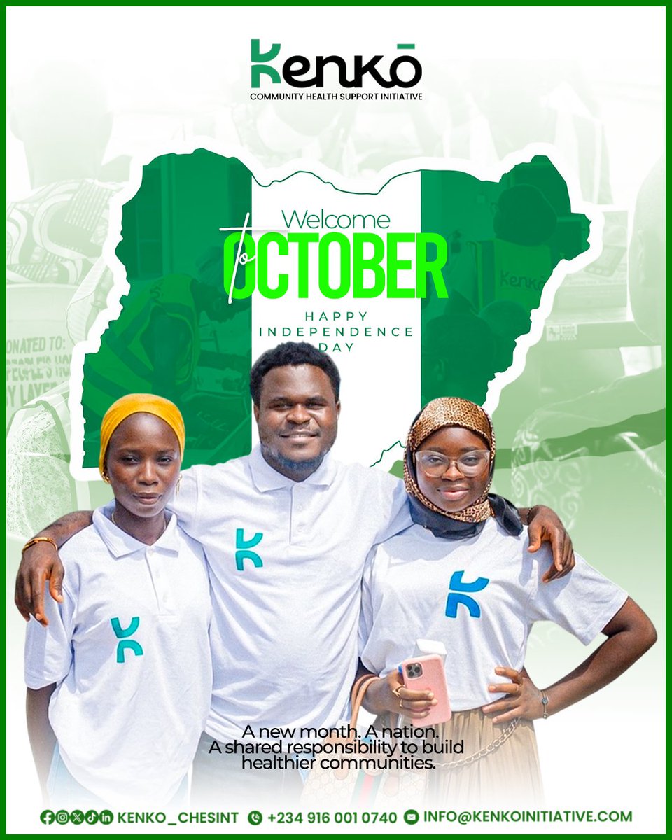 KenkoChesint's tweet photo. Nigeria at 66. 🇳🇬 Kenko Community Health Support Initiative makes health information reachable for young people, with a gender inclusive approach to adolescent needs. 
October, we go deeper. 💚  https://t.co/KkyEoSsOfS
#KenkoInitiative #KenkoChesint https://t.co/XwzTLrHO19