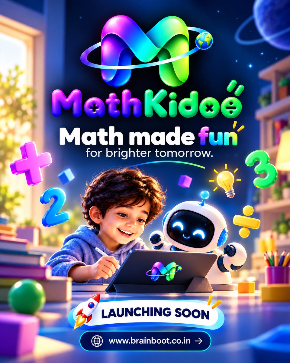 askbrainboot's tweet photo. 🚀 MathKidoo - Launching Soon! 🌟

Math made fun. For brighter tomorrow. 💜💚

Get ready to make numbers your new best friends. ➕➖✖️➗

🌈 Learn. Play. Discover.
🚀 MathKidoo — Launching Soon!

🌐 https://t.co/Or748E1x9t

#Maths #kids #LaunchingSoon #MathForKids #KidsLearning https://t.co/JR7ytQ1bw0