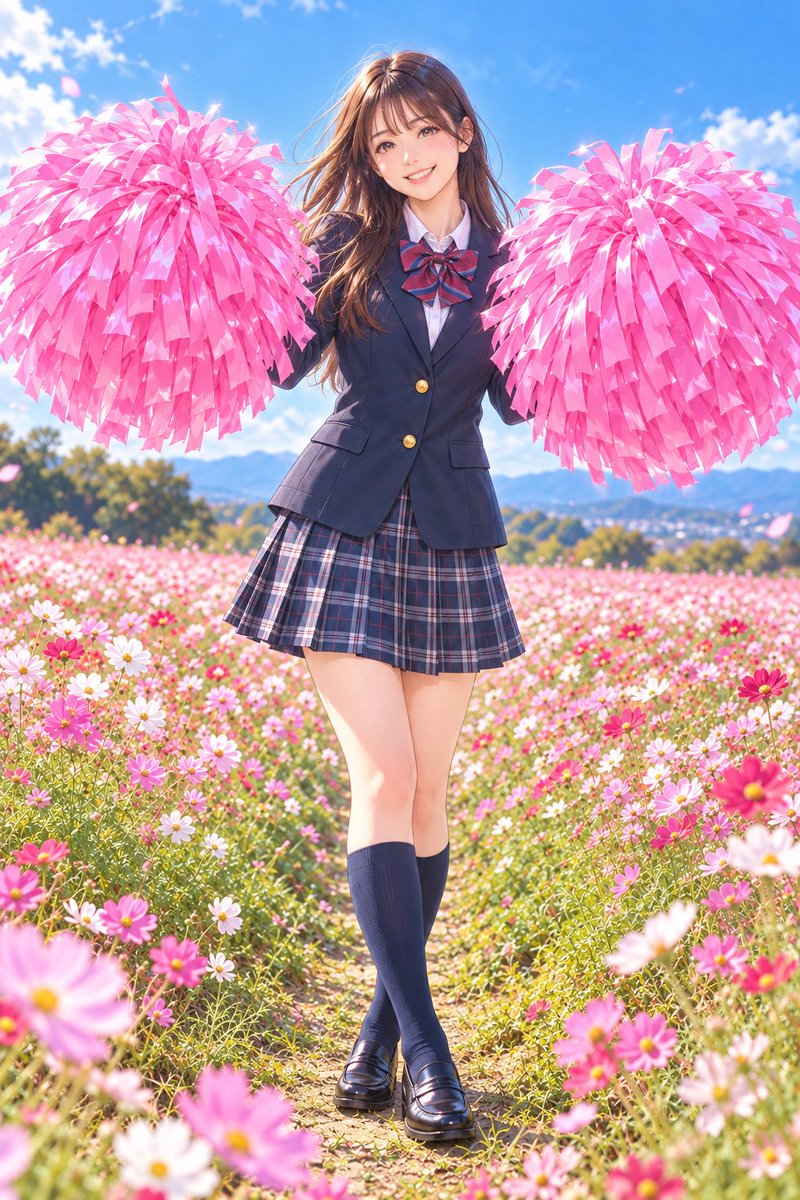 5642miku's tweet photo. 女子高生がスポーツの秋を応援
#FlowerArt https://t.co/wJpgTVelyp