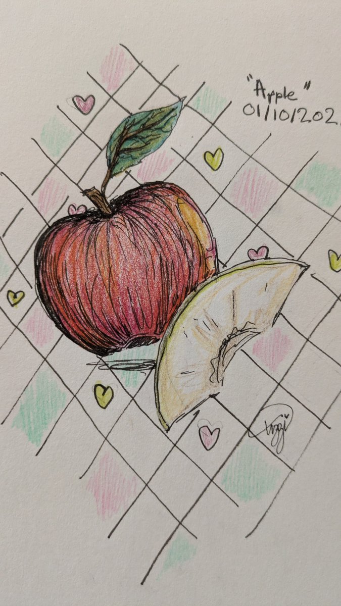 Its0kae's tweet photo. #Inktober2026 - October 1st.

"Apple" https://t.co/iQ479pVTvY