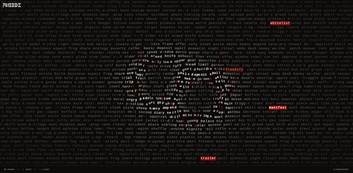 EpikNFT's tweet photo. We launched the @freedznft website yesterday.

🟥 https://t.co/COaLg2EHmZ

I've been getting a lot of DMs from frenz and seeing so many replies about the site showing it mad love!

We have lots of things planned for the FREEDZ collection/project. Glad to see the ideas coming to life are being embraced by everyone.

We'll keep adding new features and details.

Even some easter eggs 👀

Go ahead and type on your keyboard, hover around, explore a little and follow @freedznft to be part of the journey.