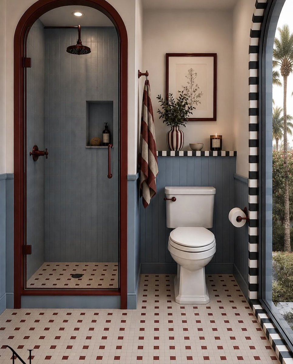 CelesteRin1411's tweet photo. Retro &amp; Quirky Small Bathroom Vibes https://t.co/P761CzgY3c