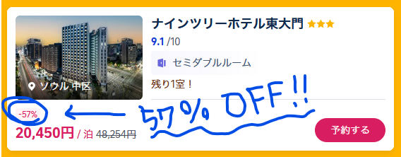 pechaco_tabi's tweet photo. ＼ 残り１室 ／
ナインツリーホテル東大門が 57％OFF！👀
https://t.co/70shoMw2wVの韓国セール、10/4まで✨

東大門のホテル探してる人は要チェック👇
https://t.co/oVL34CerFk

#韓国旅行 #ソウルホテル #東大門 pr https://t.co/cAx0CK4GCZ