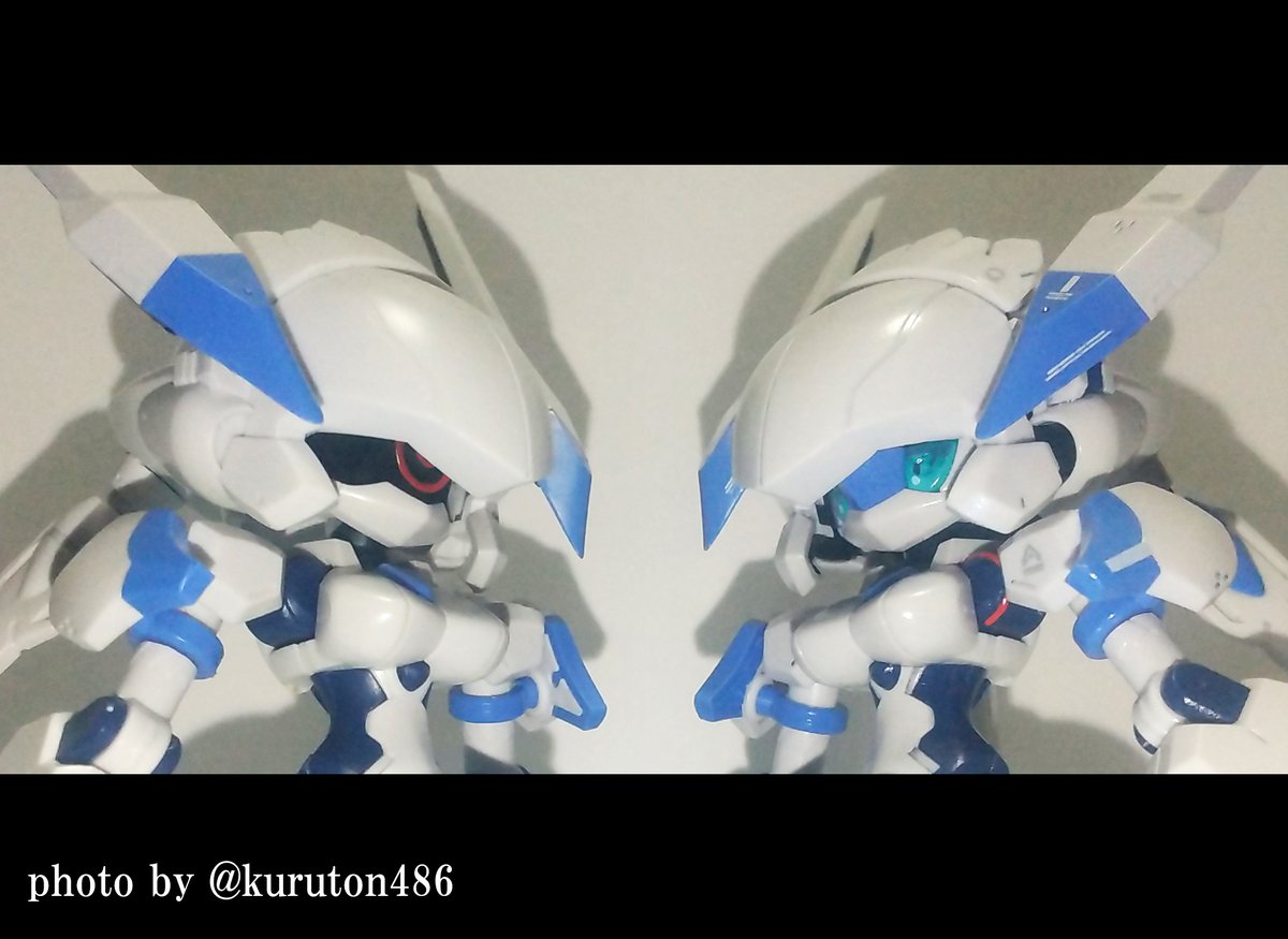 kuruton486's tweet photo. バスターメイデンをモノアイにしてみたの巻

フェイス部に瞳や眉間のパーツ付けずに黒く塗って市販のレンズパーツ等を接着するだけのお手軽改造なのわよ https://t.co/PZXnmY90yU