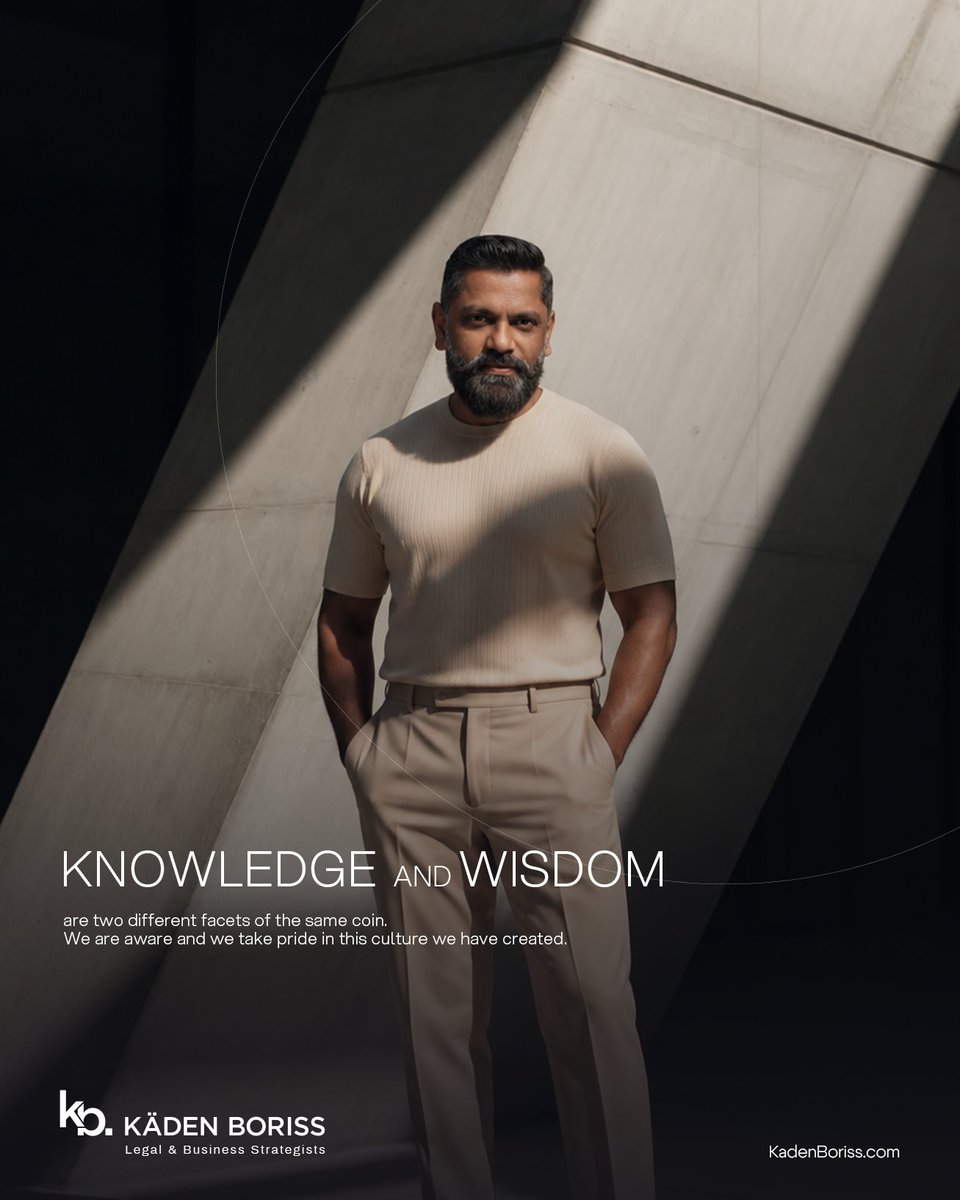 kadenboriss's tweet photo. Knowledge and wisdom are two different facets of the same coin.

So you get advice shaped by years of getting it right, not just knowing the rules.

Käden Boriss. Beyond Legal.

#KadenBoriss #lawfirm #KnowledgeandWisdom #LegalStrategy #Sunillawyer https://t.co/aPQPW3xA9b