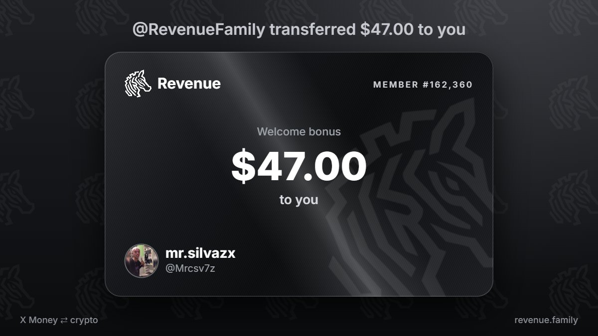 Mrcsv7z's tweet photo. @RevenueFamily $47.00 from @RevenueFamily, thank you https://t.co/qhRzJOatHh