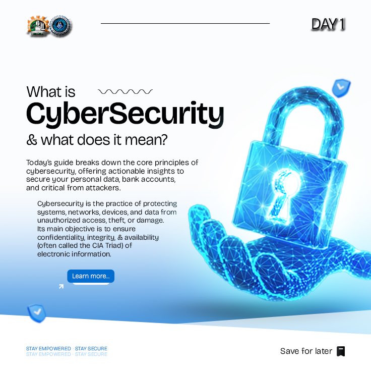 Fpocyber_aware's tweet photo. 🔐 DAY 1/30
Our 30-day cybersecurity awareness journey starts today.
Stay informed. Stay alert. Stay secure. 🛡️
#CybersecurityAwareness #StaySecure #FPOCybersecurity https://t.co/4jREmWzH3P