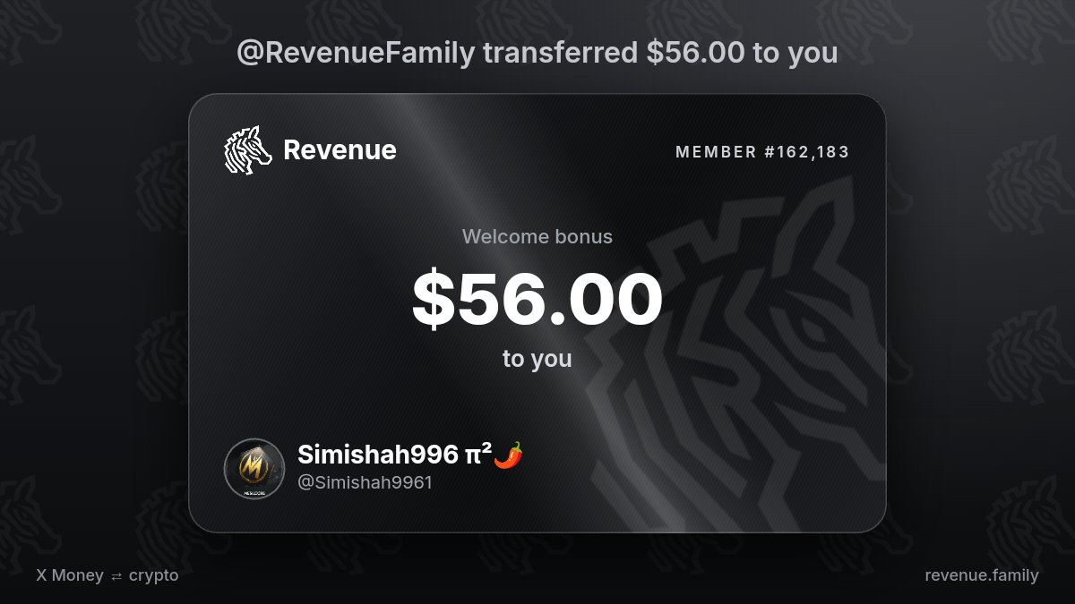 Simishah9961's tweet photo. @RevenueFamily I saw $56.00 from @RevenueFamily https://t.co/1RRsRMqdwz