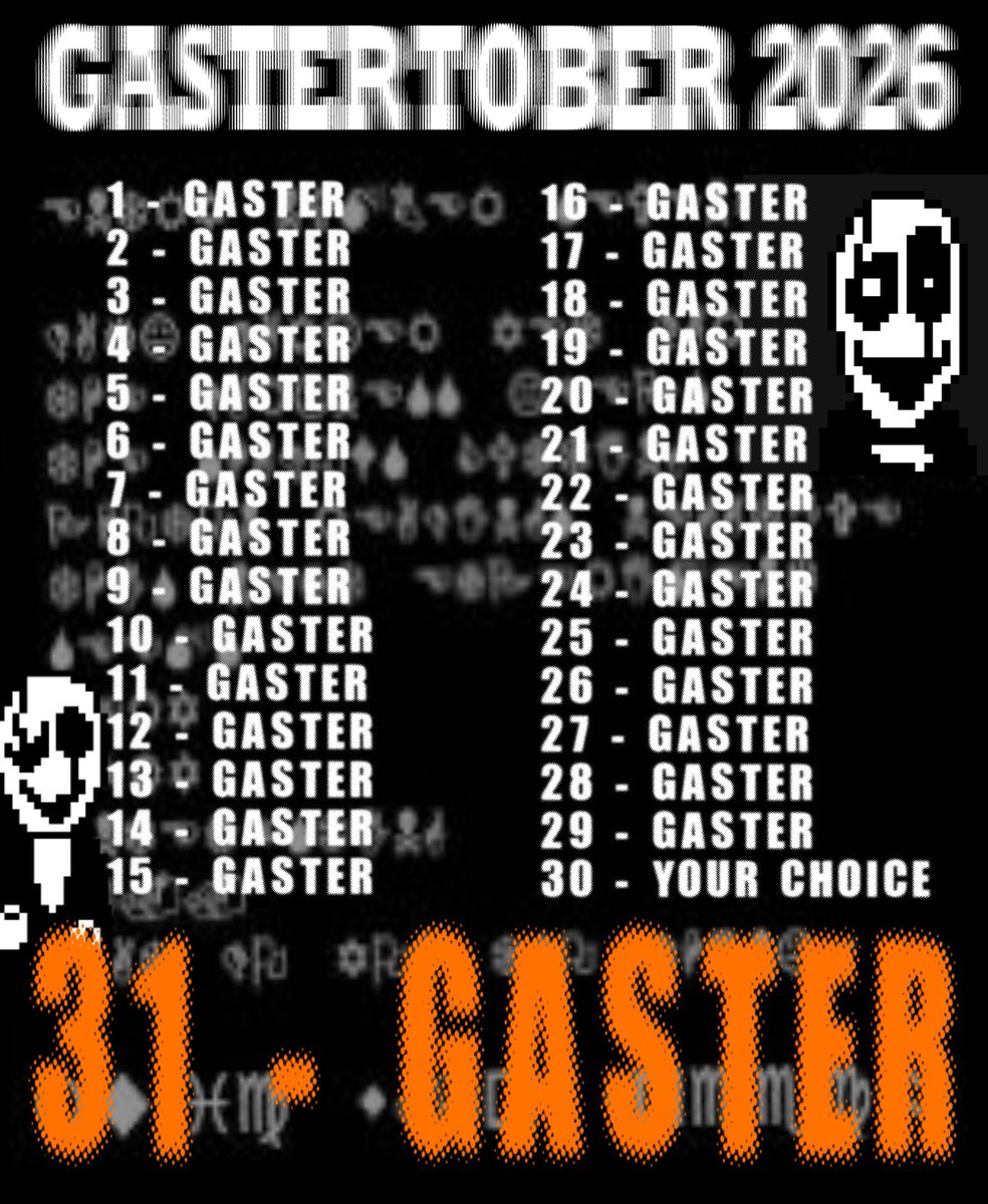 WaterTheBeloved's tweet photo. i made my own tober, its my #gaster tober https://t.co/fVZxeqG2VM