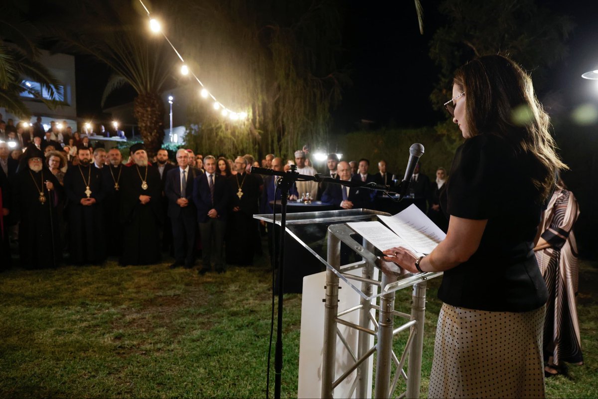 ArmEmbCyprus's tweet photo. 🇦🇲 On September 30, the Embassy of Armenia in Cyprus marked the 35th anniversary of Armenia’s independence with a reception.

🤝 Ambassador Inna Torgomyan highlighted strong Armenia–Cyprus ties, while Minister Athena Michaelidou conveyed the Government’s congratulations. 🇦🇲🇨🇾 https://t.co/H0hvFfVq6r