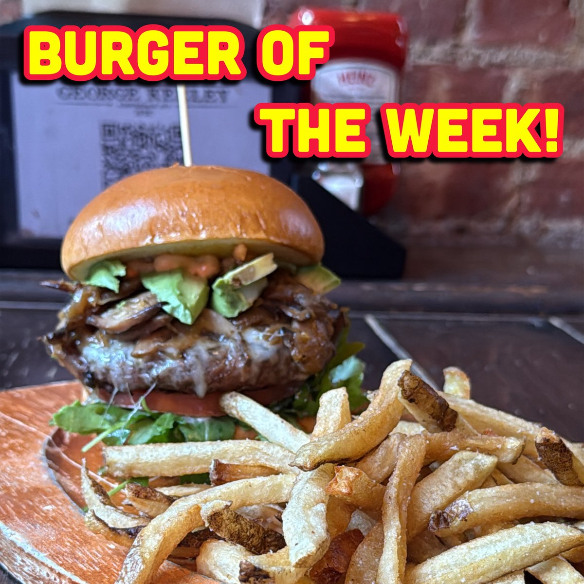 georgekeeleynyc's tweet photo. 🚨NEW BURGER ALERT🚨 Angus patty topped with griddled mushrooms, caramelized onions, fresh avocado slices, mozzarella, tomato, chipotle aioli and arugula with a dash of truffle oil. Served with a side of our hand cut fries of course! 😋 #georgekeeley #gknyc #beerisgood https://t.co/2tj6xRPiHn