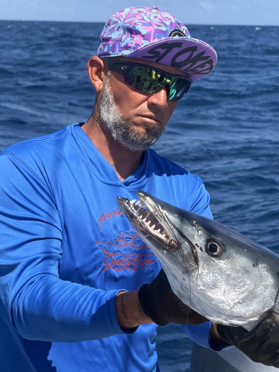 adventuresomepr's tweet photo. Barry the barracuda smiles for the camera before being released. Fajardo Puerto Rico! Adventuresometours https://t.co/Sgzcz72kHd