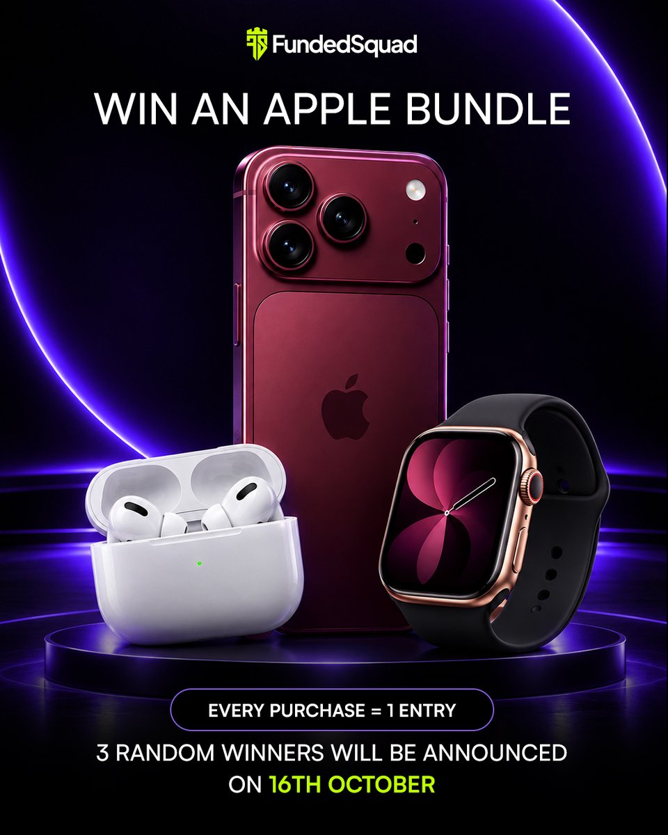 fundedsquad's tweet photo. 🚨 IT’S LIVE — FUNDEDSQUAD’S 2ND ANNIVERSARY! 🚨

2 YEARS. 40% OFF. FREE ACCOUNTS. 

🔥 40% OFF ALL MODELS

🎁 FREE ACCOUNT WITH EVERY ELIGIBLE BUNDLE
💰 BUNDLES FROM $10K UP TO $200K

BUY AN ELIGIBLE BUNDLE → GET A FREE ACCOUNT OF THE SAME TYPE INSTANTLY.

📱 APPLE BUNDLE GIVEAWAY
• 3 lucky winners
• 1 entry with every eligible purchase
• Winners announced October 16

🎟️ CODE: 2YEARS

⏳ OCTOBER 1–15 ONLY

This is our biggest anniversary celebration yet.
2 years. Bigger discounts. Bigger bundles. Bigger rewards.

📖 For full details, please visit our FAQ.

🔥 DON’T WAIT. GRAB YOUR DEAL BEFORE OCTOBER 15.