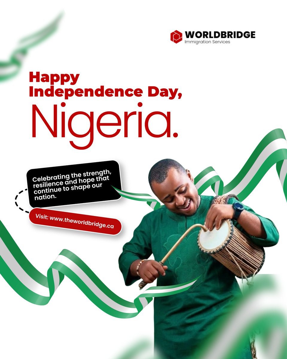 worldbridgehq's tweet photo. Happy Independence Day 🇳🇬 from Worldbridge Immigration Services. 

May the future bring greater opportunities and brighter possibilities for all.

Visit: https://t.co/KgTh3kzlvM. 

#independenceday #nigeria #october1st #happyindependenceday #worldbridgeimmigration https://t.co/Vb1zRkwy3m