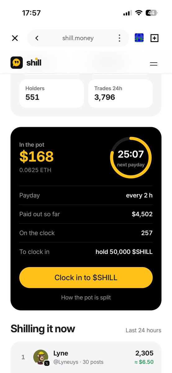 thiengugo1's tweet photo. Finally back up to $168 in the $SHILL pool! 👀🔥

It looked quiet for a moment, but the pool is moving again.

Let’s keep pushing and see how high it can go before payday! 🚀

$SHILL @shillmoneyrh https://t.co/QIrC2DLOOh