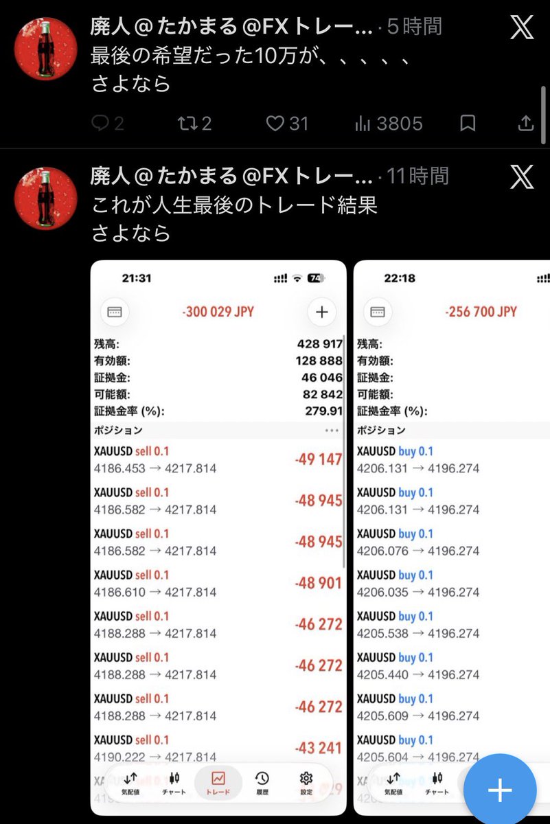 LOISU_THE_LlLX's tweet photo. 【何度目の復活？】
人生最後のトレードだったんじゃないの？そこから10万負けて終わったんじゃないの？そして何故いきなりプラ転？笑
めちゃくちゃですね🤦‍♂️
なんとゆう病気だろう
1万円プラス設定とか言ってますけど最近いくら負けてるのでしょう
本当なら毎日爆損してるのにそんなプラスで喜べない https://t.co/NaLix4s9Kz