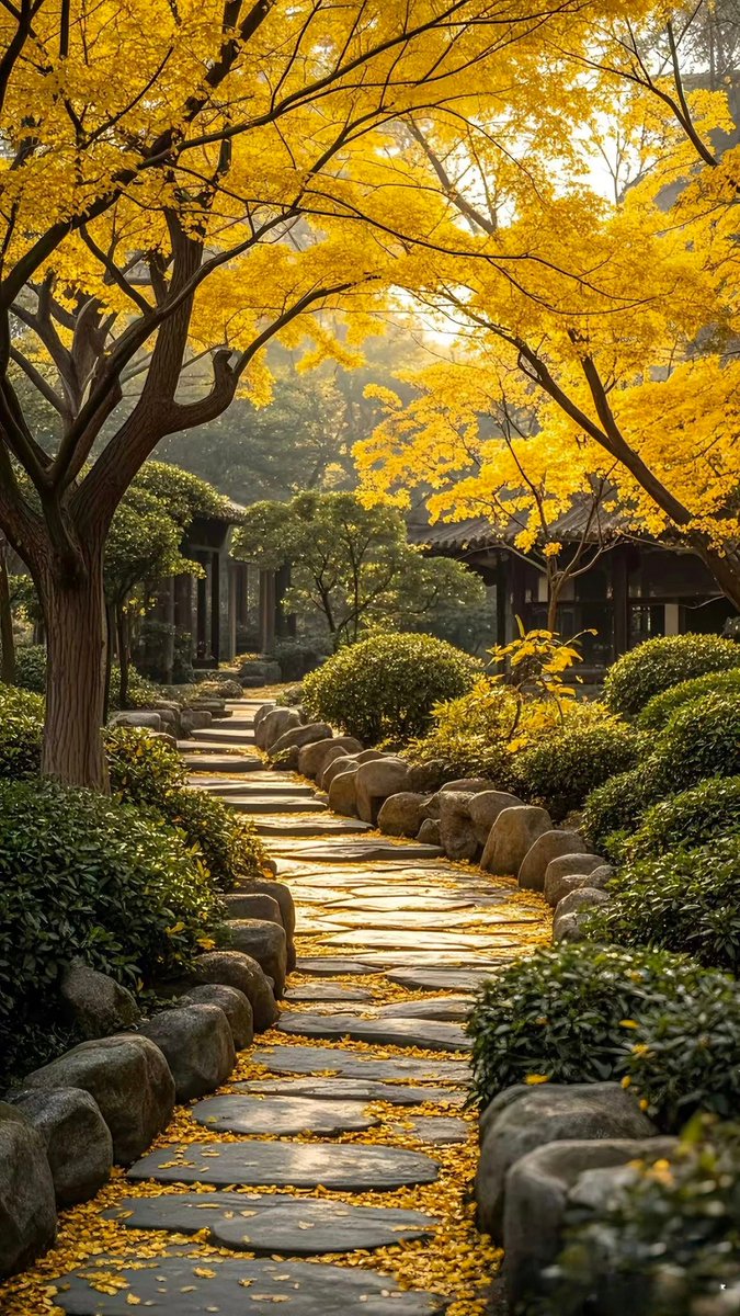 wrexfrn367's tweet photo. Looking at the winding path by the door, the fresh mist moves slowly, making this small corner so delicate.， https://t.co/pxSyXZzUty