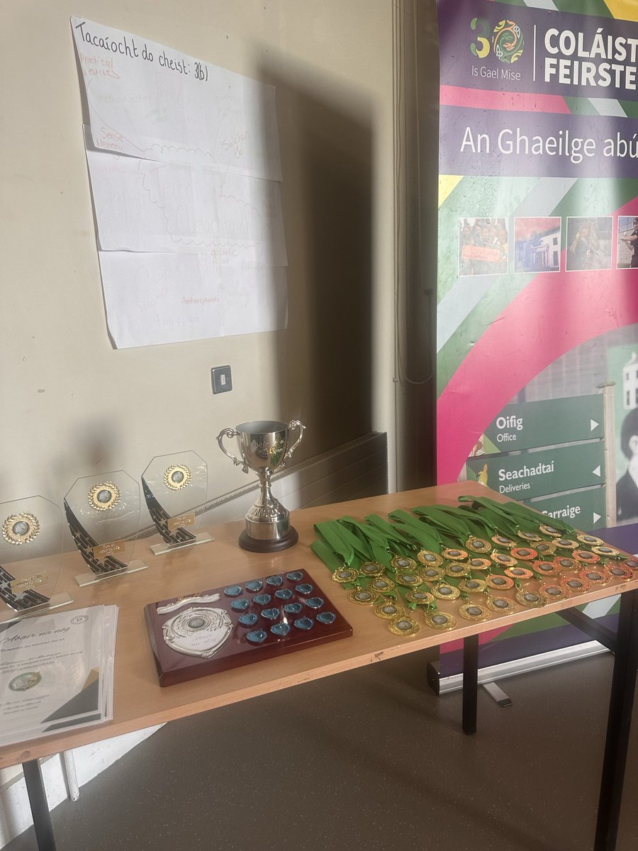 FisanPhobail's tweet photo. Ard mholadh tuilte ag daltaí sinsir @ColaisteFeirste as ucht comórtas úr nua Abair na nÓg a reáchtáil, le scileanna labhartha Gaeilge páistí bunscoile a spreagadh 

Lúcháir orainn tacú leis an togra spreagúil seo 

‘Beatha teanga í a labhairt’ https://t.co/SJVlHwGaiB