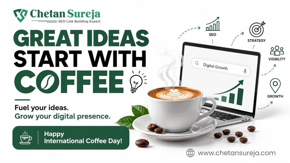 chetansureja's tweet photo. ☕ Behind Every Great Idea, There’s a Coffee Break  

Sometimes, a simple coffee break gives us the space to think, reset, and spark a fresh idea. This International Coffee Day, pause, sip, and let your ideas flow. 💡☕

#InternationalCoffeeDay #CoffeeDay #ChetanSureja https://t.co/uW6jR0m4Dg