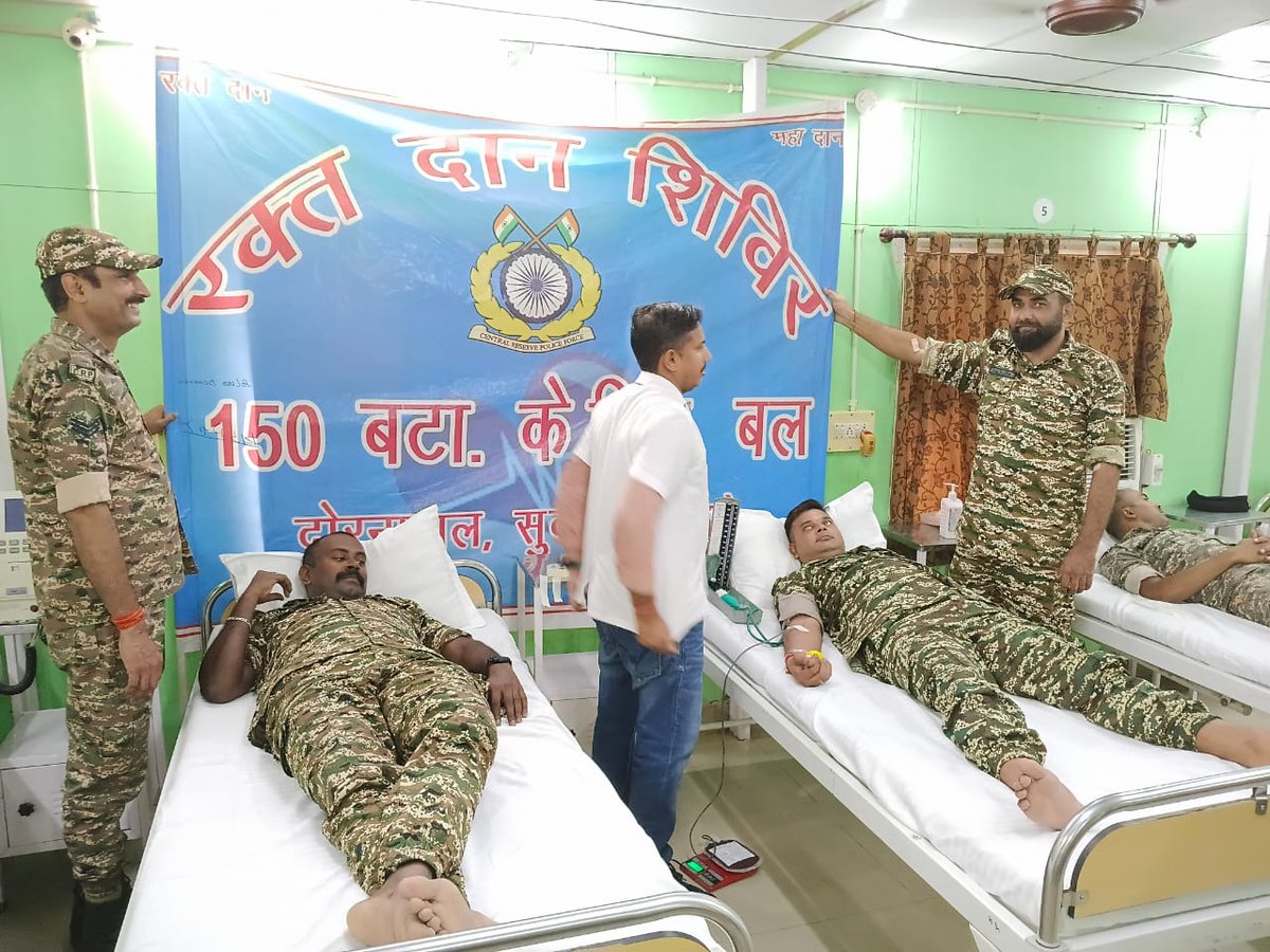 150BNCRP's tweet photo. 🩸National Voluntary Blood Donation Day 2026🩸
On 01 Oct 2026, 150 Bn CRPF observed National Voluntary Blood Donation Day under the theme“One Drop of Humanity. Give Blood. Save Lives.”Personnel of the unit voluntarily donated blood, reaffirming the spirit of humanity.@crpfindia https://t.co/PmCiS37M79